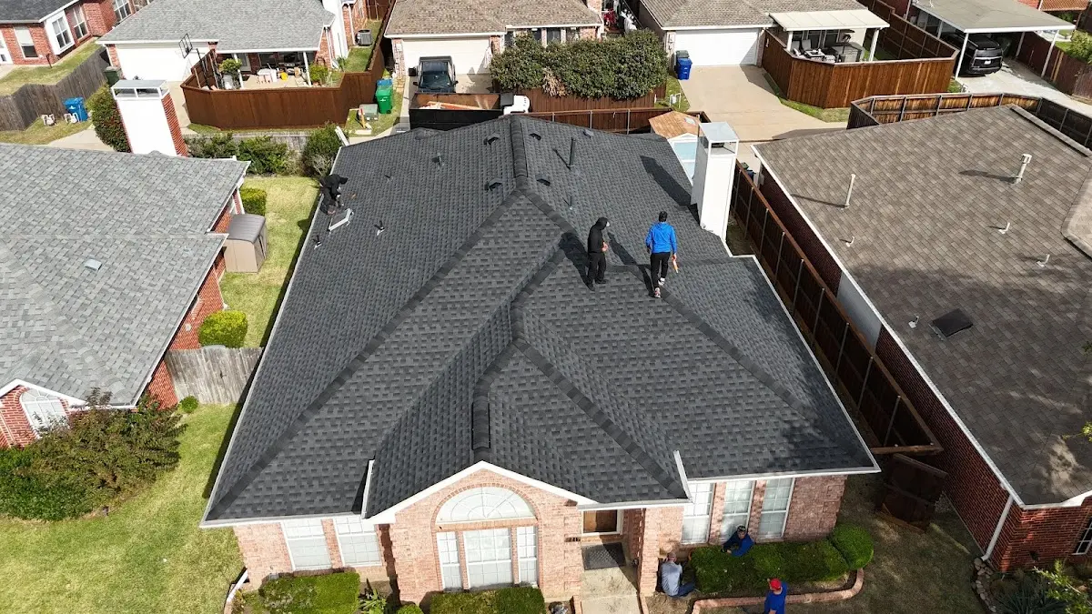 Slate & Tile Roof Repair work in progress on a Bostonia property